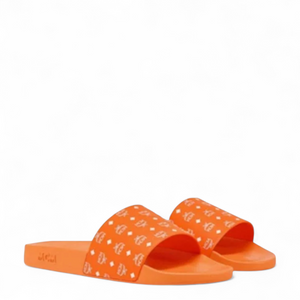 MCM Men's Monogram Print Rubber Slides