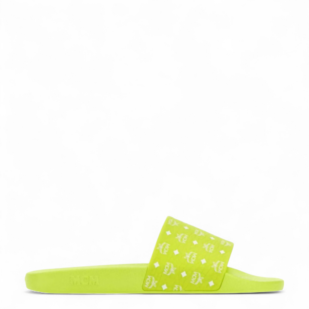 MCM Men's Monogram Print Rubber Slides