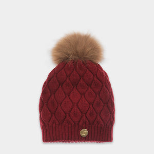 MDB Couture Women's Fur Pom Pom Beanie