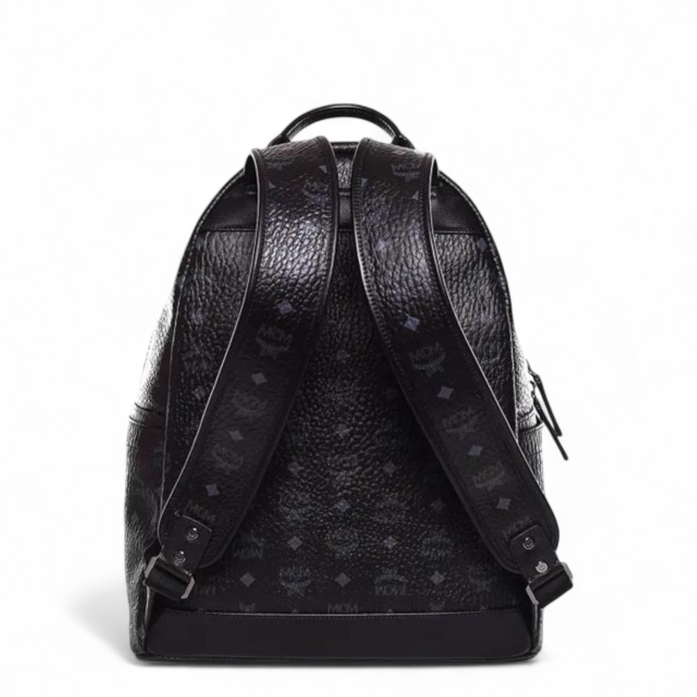 MCM Dual Stark Cyber Flash Backpack in Black Visetos