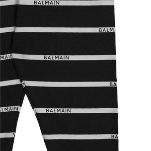 Balmain Kid's Logo Stripe Leggings
