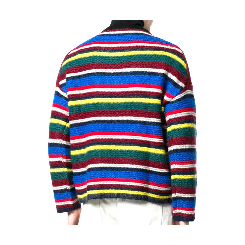 Kenzo Men's Multicolor Jumping Tiger Knit Striped Sweater