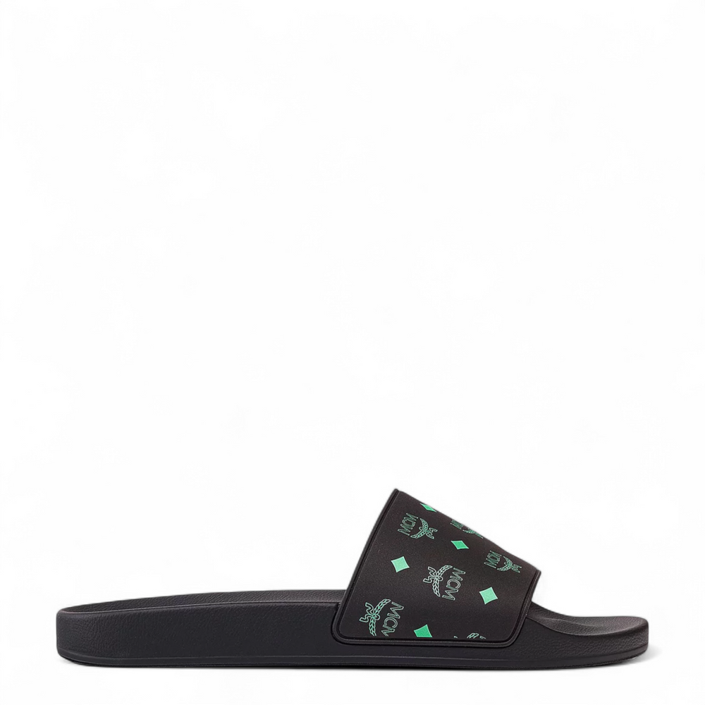MCM Men's Color Splash Monogram Print Rubber Slides