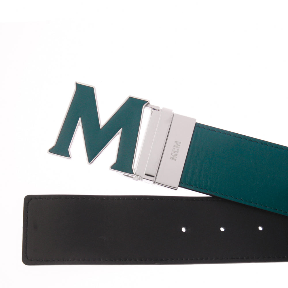 MCM Claus Leather Inlay M 1.75" Reversible Belt in Embossed Leather