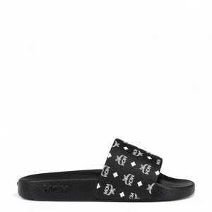 MCM Men's Monogram Print Rubber Slides