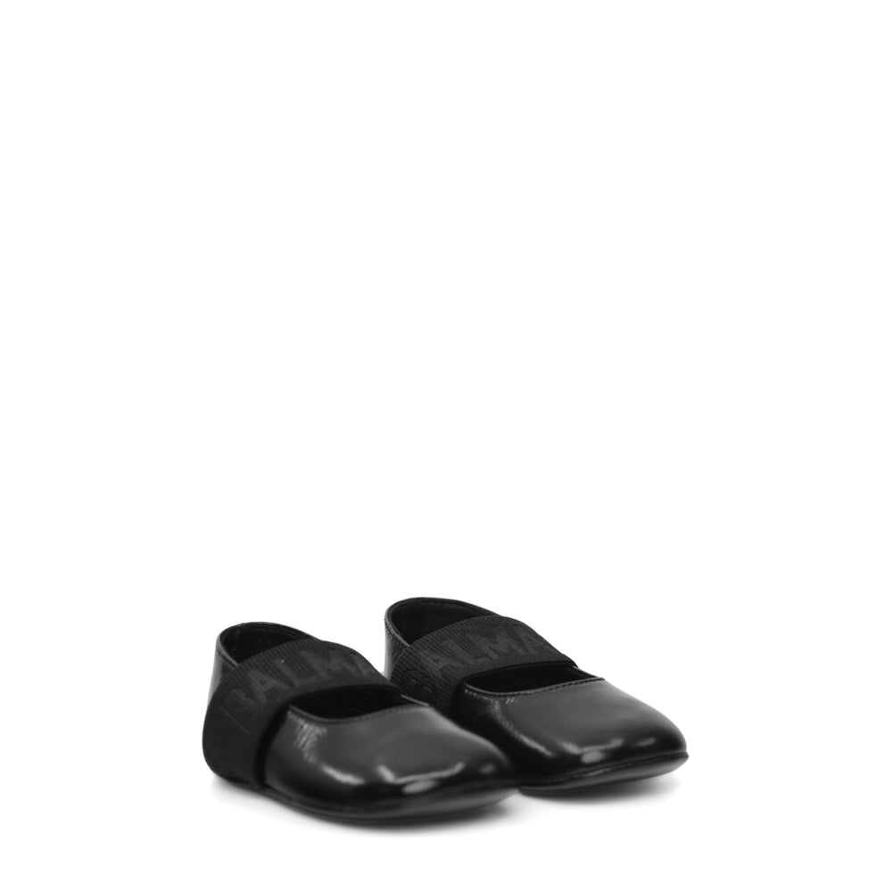 Balmain Kids Toddler Girl's Strap Logo Crib Shoes