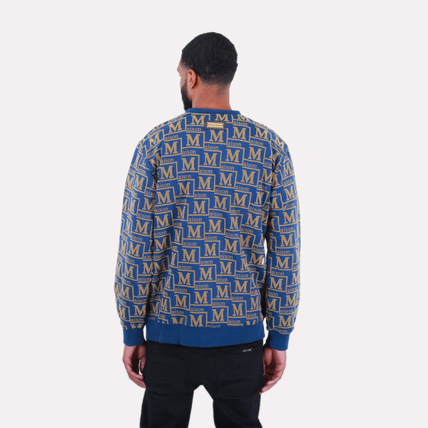 MDB Couture Men's French Terry Monogram Crewneck Sweatshirt