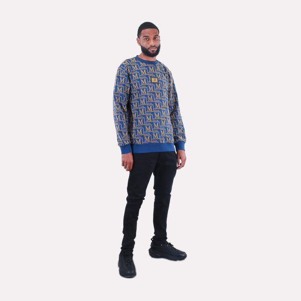 MDB Couture Men's French Terry Monogram Crewneck Sweatshirt