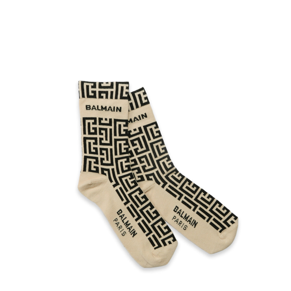 Balmain Kids Logo Print Socks
