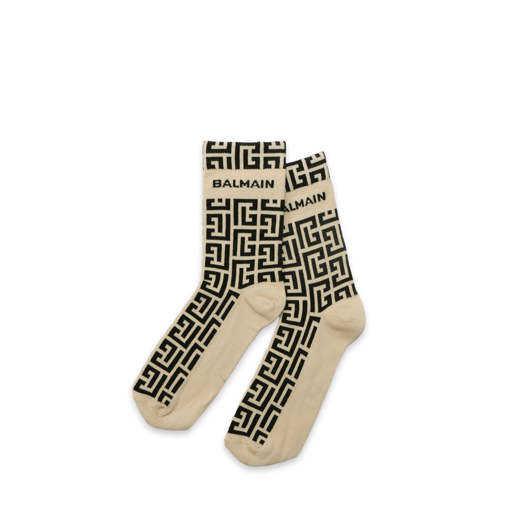 Balmain Kids Logo Print Socks