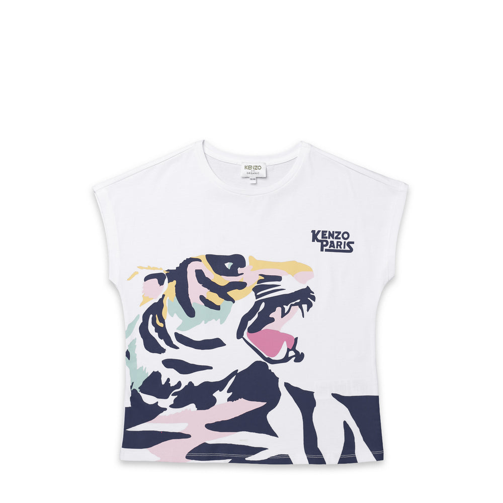 Kenzo Kids Girl's Kailyn Tiger Art Cap Sleeve T-Shirt