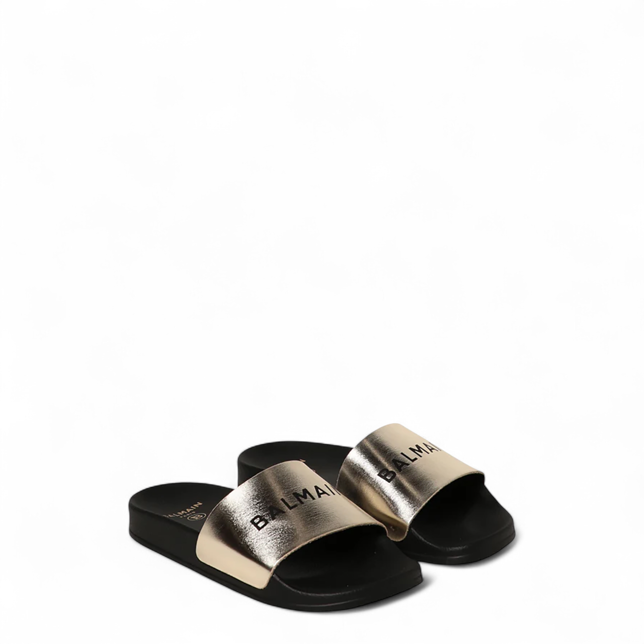 Balmain Slide Balmain White Leather Logo Slides – Boutique LUC.S main image 2