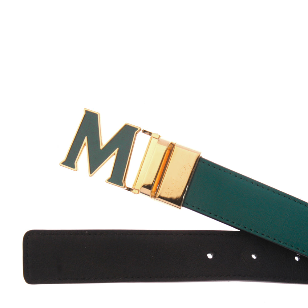 MCM Claus Enamel M Reversible Belt 1.2" In Leather