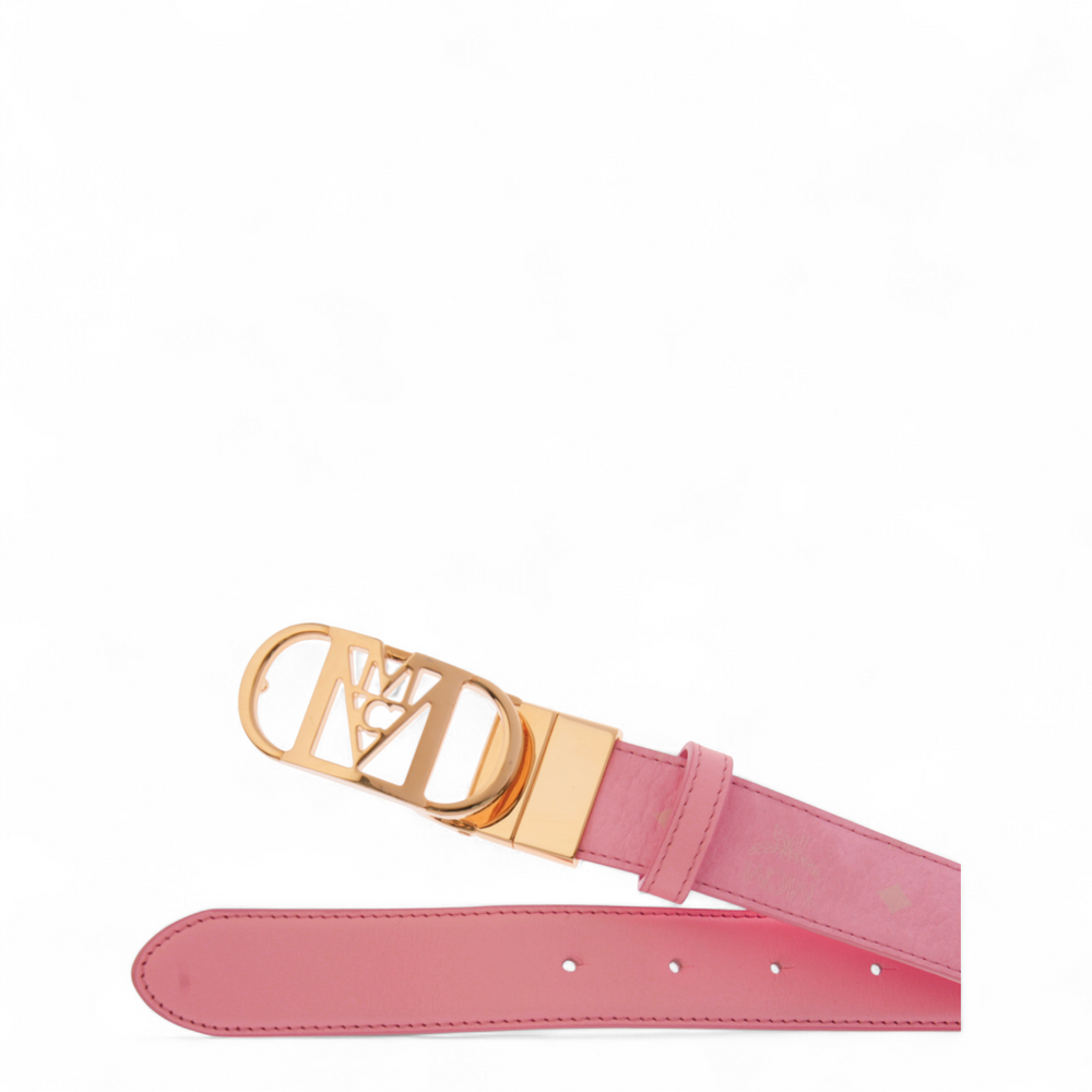 MCM Women's Moda Travia Reversible Belt in Visetos Pink
