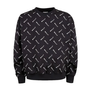 Bally Men's Monogram Sweatshirt in Dark Blue Cotton