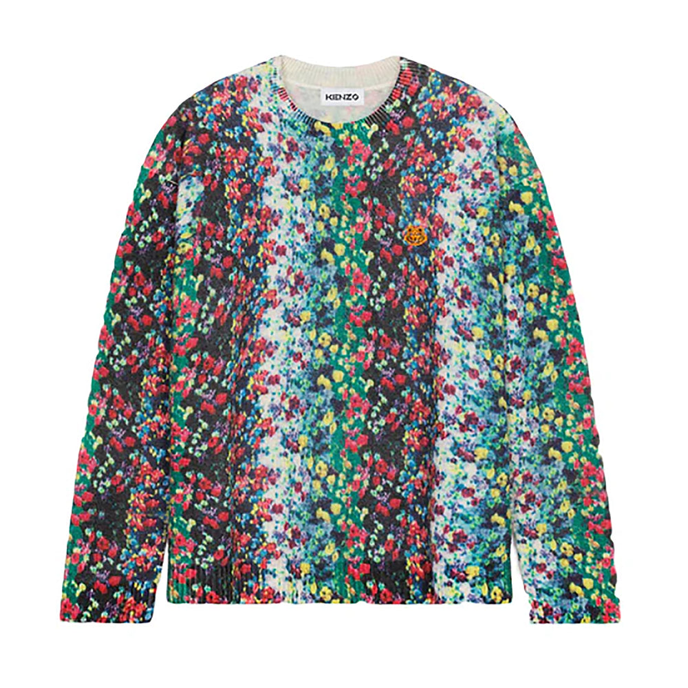 Kenzo Men's 'Blurred Flowers' Wool Jumper Sweater