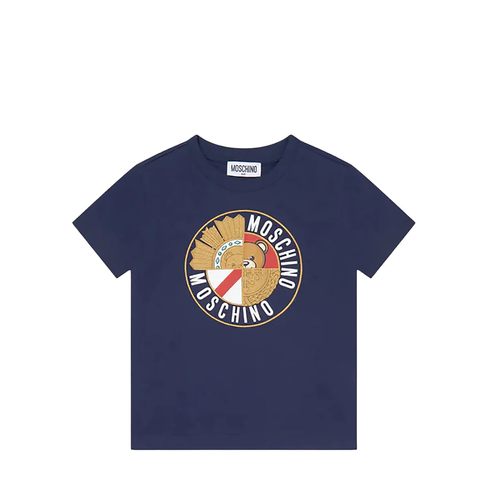 Moschino Kids Circle Shield Logo T-Shirt