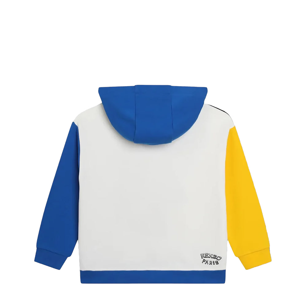 Kenzo Kids Varsity Tiger Fleece Color Block Hoodie Sweatshirt