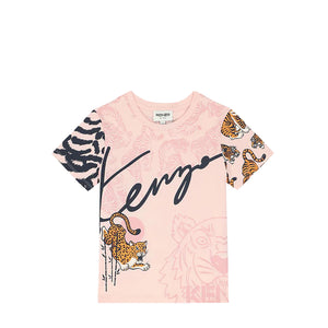 Kenzo Kids Tiger Motifs T-Shirt - Pink