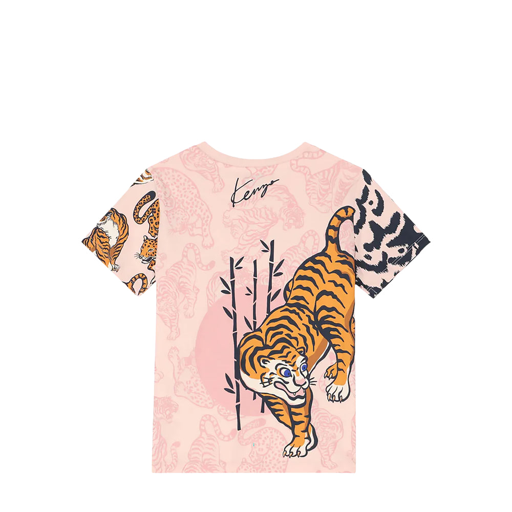 Kenzo Kids Tiger Motifs T-Shirt - Pink