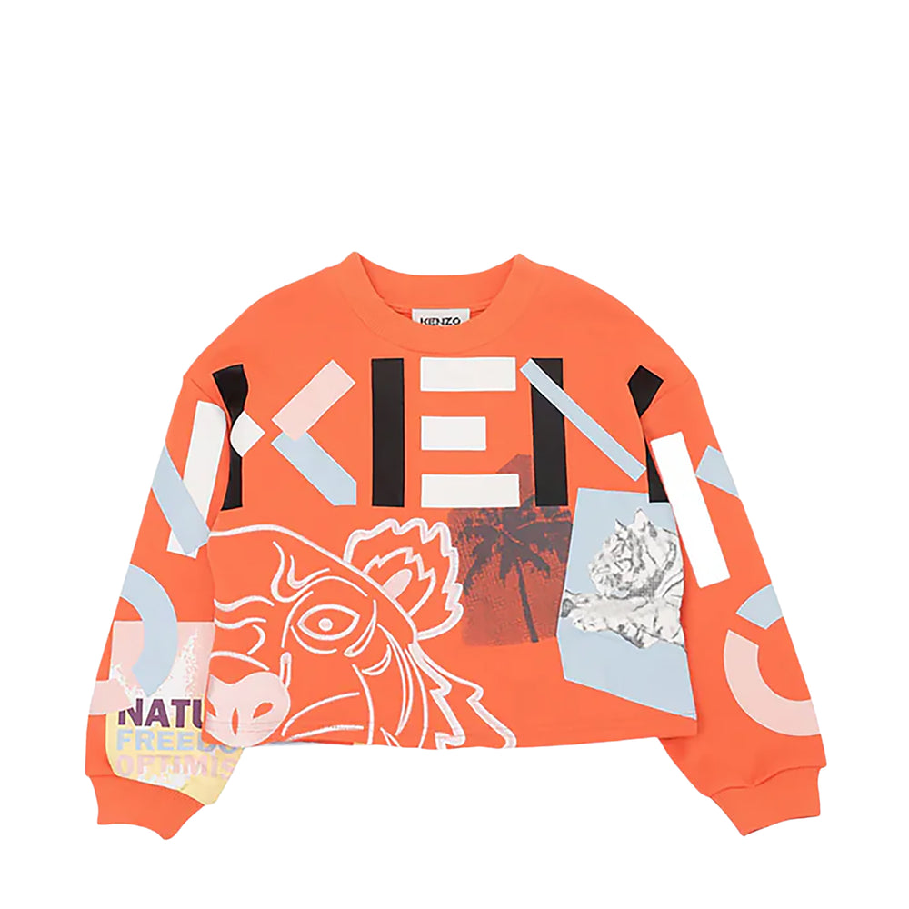 Kenzo Kids Multi-Logo Cropped Sweatshirt