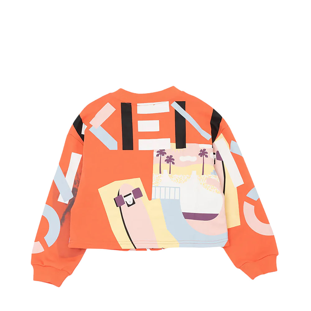 Kenzo Kids Multi-Logo Cropped Sweatshirt