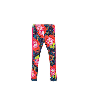 Kenzo Kids Japanese Dragon Floral Velvet Leggings