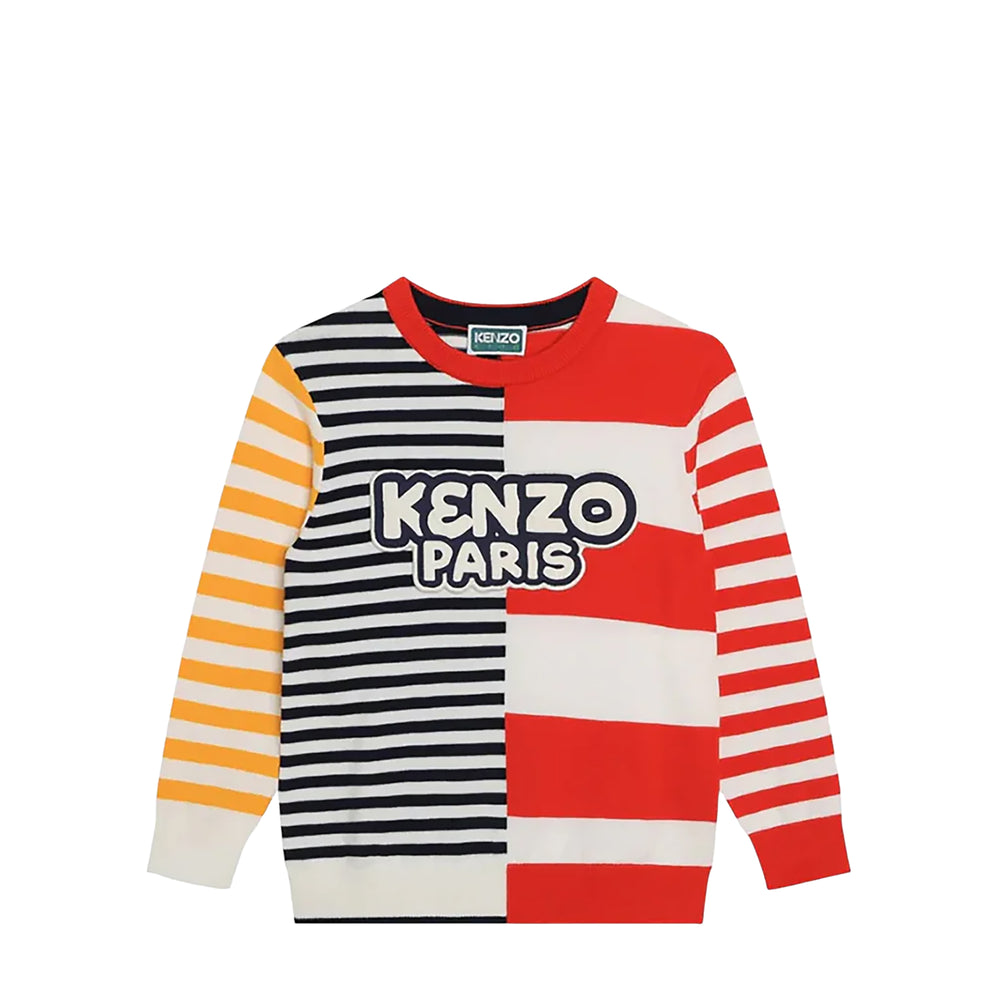 Kenzo Kids Color Block Multi-Stripe Knit Sweater