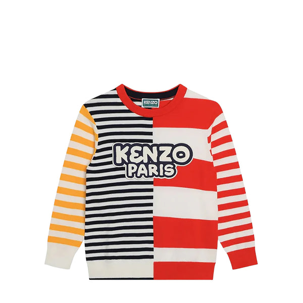 Kenzo Kids Color Block Multi-Stripe Knit Sweater
