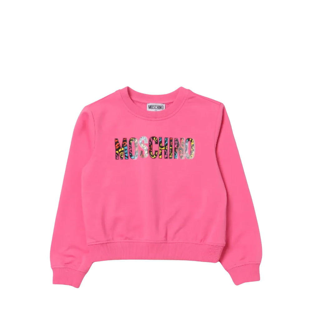 Moschino Kids Animal Print Logo Cotton Sweatshirt