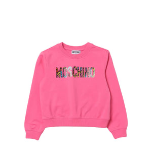 Moschino Kids Animal Print Logo Cotton Sweatshirt