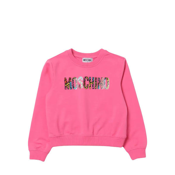 Moschino Kids Animal Print Logo Cotton Sweatshirt
