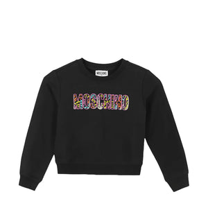 Moschino Kids Animal Print Logo Cotton Sweatshirt