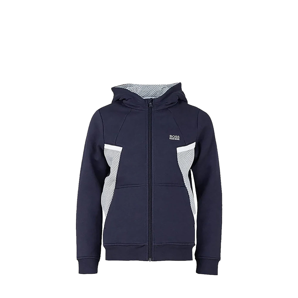 Hugo Boss Kids Mesh Side Panel Hoodie Sweatshirt