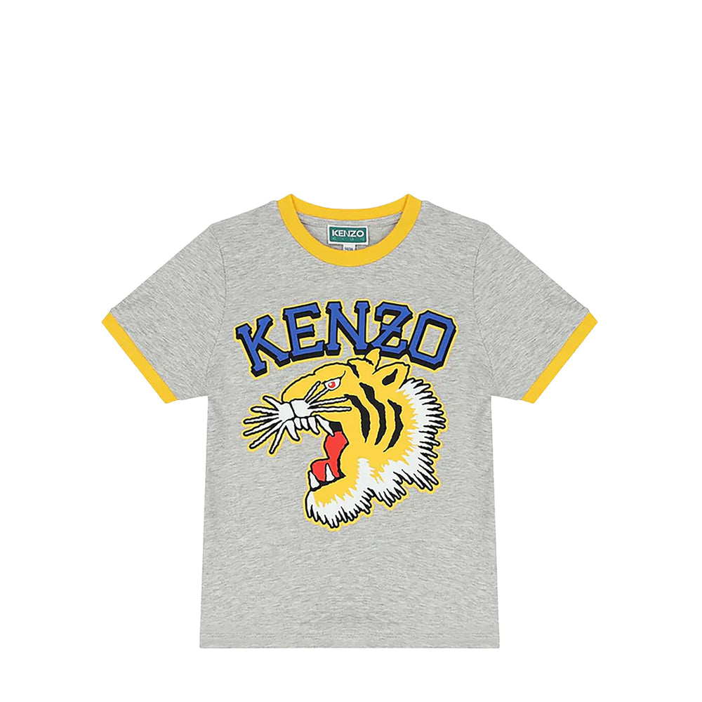 Kenzo Kids Varsity Tiger Ringer Collar Short Sleeve T-Shirt