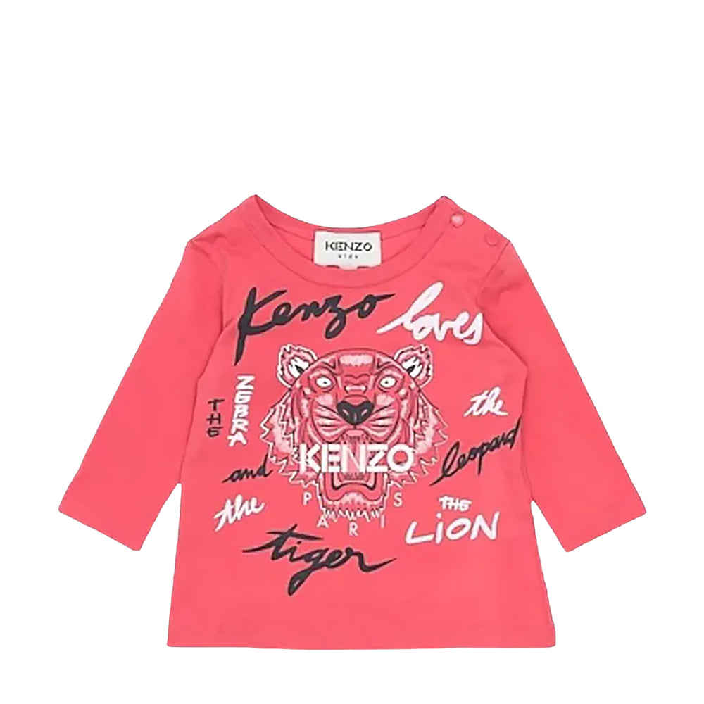 Kenzo Kids Toddler's Tiger Print Logo Long Sleeve Shirt