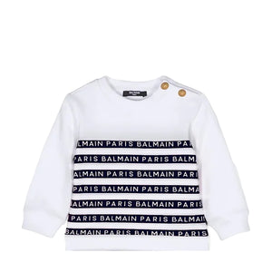 Balmain Kids Toddler's Striped Logo Sweatshirt
