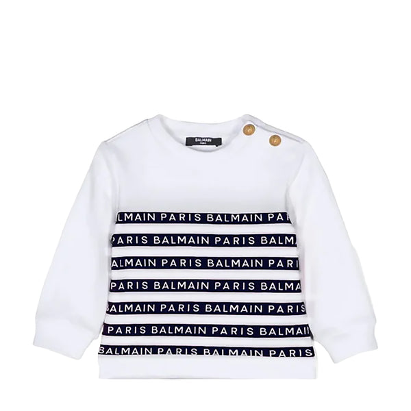 Balmain Kids Toddler's Striped Logo Sweatshirt