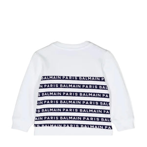 Balmain Kids Toddler's Striped Logo Sweatshirt