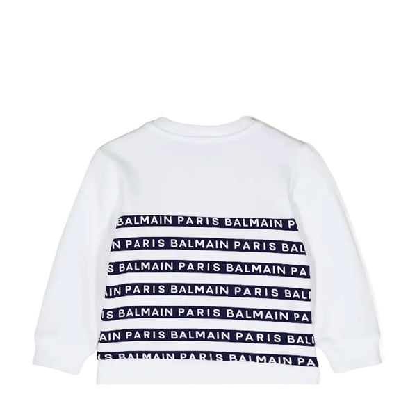 Balmain Kids Toddler's Striped Logo Sweatshirt