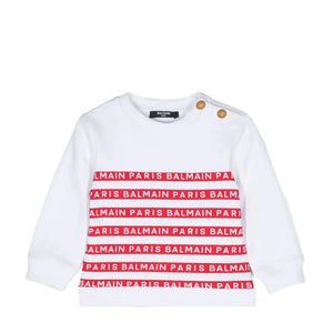 Balmain Kids Toddler's Striped Logo Sweatshirt