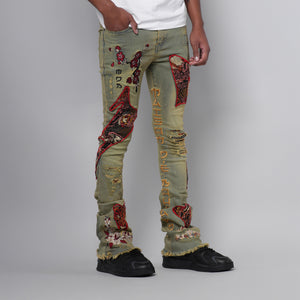 MDB Couture Men's Gallery Threads Stacked Jeans