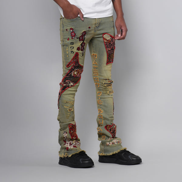 MDB Couture Men's Gallery Threads Stacked Jeans