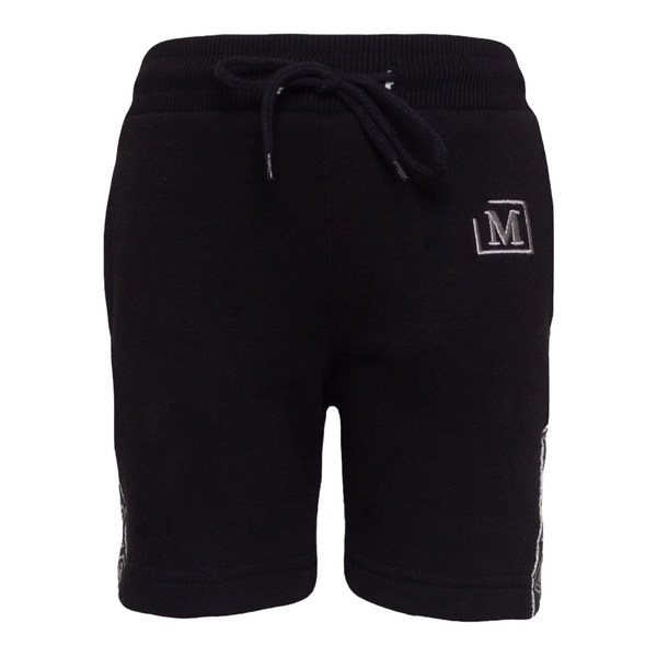 MDB Brand Kids Logo Tape Shorts - Black w/ Metallic Logo