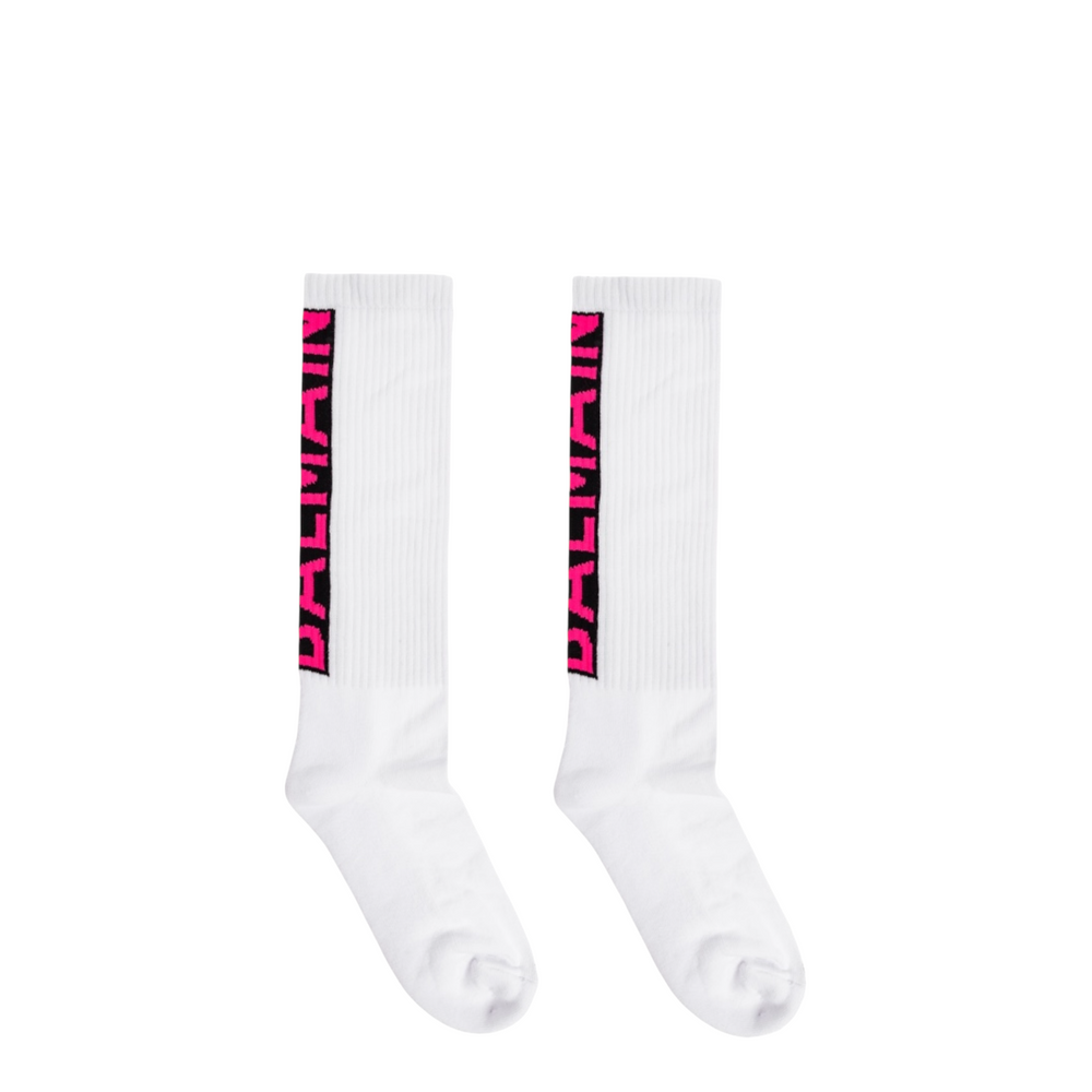 Balmain Kids Logo Knit Crew Socks