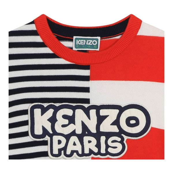 Kenzo Kids Color Block Multi-Stripe Knit Sweater