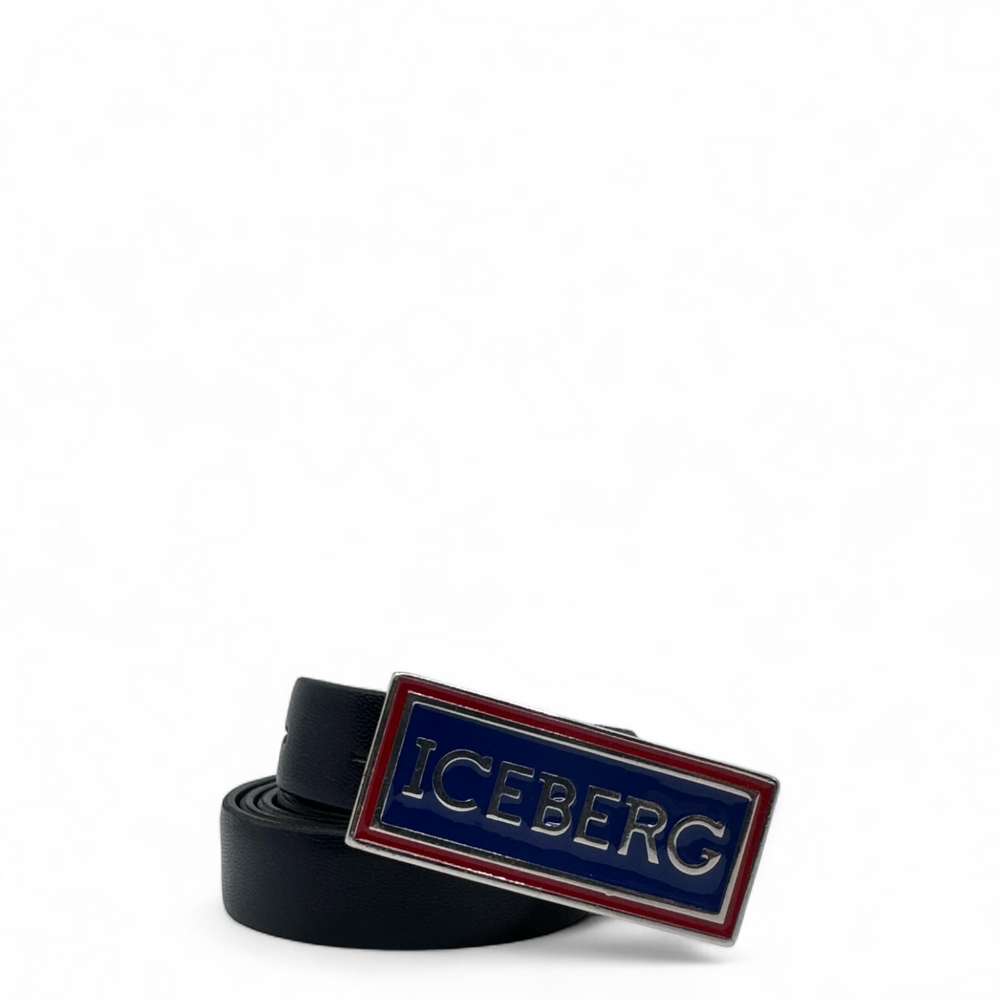 Iceberg Kids Leather Belt with Logo Buckle