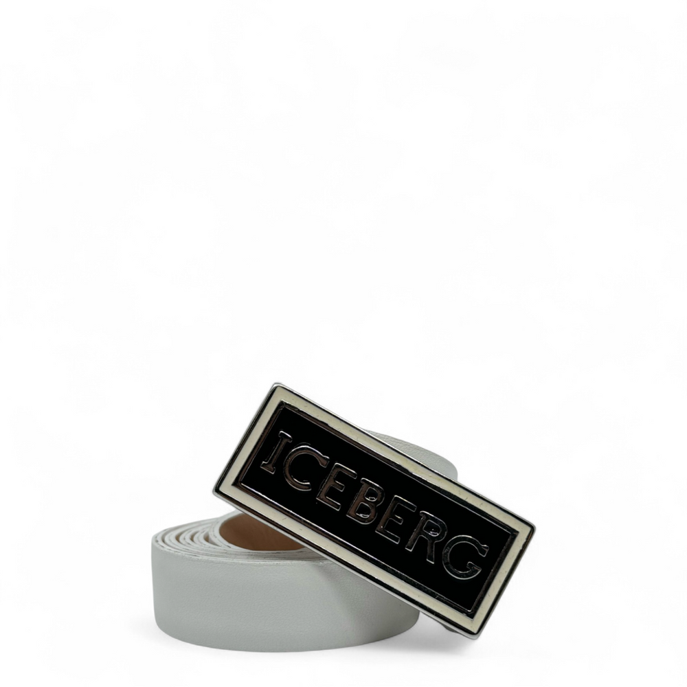 Iceberg Kids Leather Belt with Logo Buckle