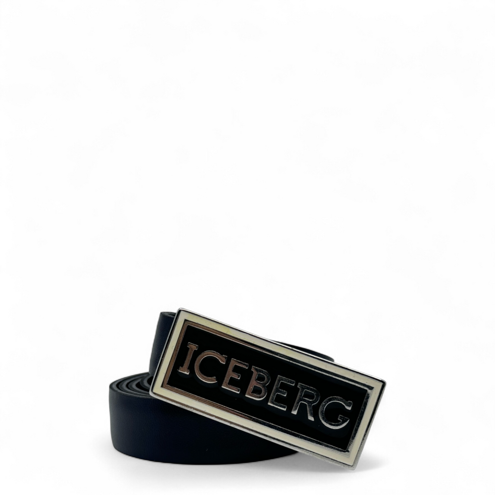 Iceberg Kids Leather Belt with Logo Buckle