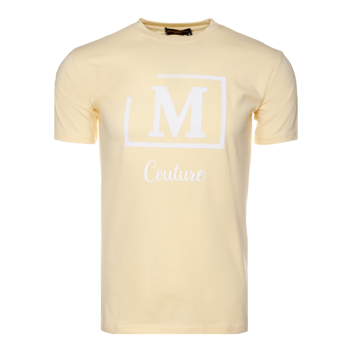 MDB Couture Men's Flocked M Logo T-Shirt - Cream